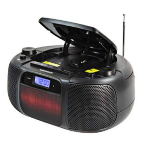 Magnavox MD6972 Portable Top Loading CD Boombox with Digital AM/FM Stereo Radio, Color Changing Lights, and Bluetooth Wireless Technology | CD-R/CD-RW Compatible | LCD Display |