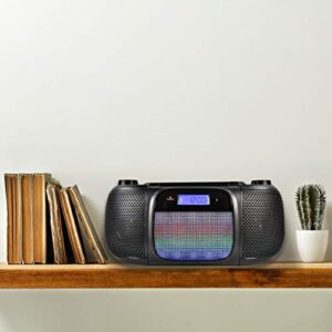 Magnavox MD6972 Portable Top Loading CD Boombox with Digital AM/FM Stereo Radio, Color Changing Lights, and Bluetooth Wireless Technology | CD-R/CD-RW Compatible | LCD Display |