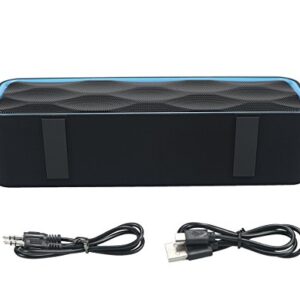 Totola Wireless Bluetooth Speaker with AUX/USB/TF Card Slot,Outdoor Portable Stereo Speaker with HD Audio,Enhanced Bass, Dual-Driver,Handsfree Calling, FM Radio Speaker for Travel,Party (Blue)