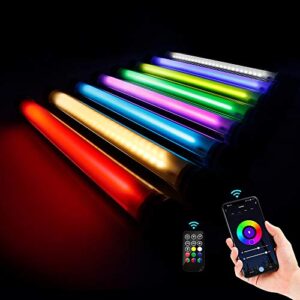 LUXCEO P7RGBPro Handheld Photography Light with APP Control 360 ° Full Color LED Video Light Wand 12 Lighting Modes,CRI≥95 IP68 Waterproof,10400mAH Rechargeable Battery 3000k 5750k RGB Colorful Stick