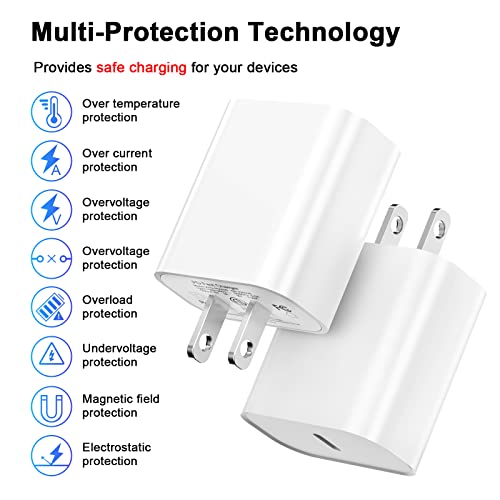 iPhone 14 13 12 Fast Charger 3Pack,[Apple MFi Certified] 20W iPhone Charger Fast Charging Wall Charger Plug with 6.6FT Type-C to Lightning Fast Charging Data Sync Cord for iPhone14 13 12 11 Xs Xr X 8
