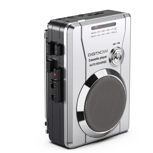 Portable Walkman Cassette Recorder with AM FM Stereo Radio and Voice Recorder,Compat Personal Walkman Cassette Tape Player/Recorder with Built in Speaker and Earphones,Microphone