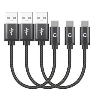 cellet short 4 inch usb-c cable, type-c to usb 2.0 fast charging cord for power bank battery case external battery charger compatible for samsung google pixel moto nintendo switch 3 piece