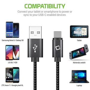 Cellet Short 4 Inch USB-C Cable, Type-C to USB 2.0 Fast Charging Cord for Power Bank Battery Case External Battery Charger Compatible for Samsung Google Pixel Moto Nintendo Switch 3 Piece
