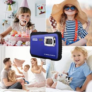 Kids Digital Camera-12 MP Children's Camera IP54 Rainproof Compact Video Camera with Flash,8X Digital Zoom, Point and Shoot Cameras for 3-14 Year Old Teen Boys Girls Christmas Birthday Gifts