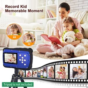 Kids Digital Camera-12 MP Children's Camera IP54 Rainproof Compact Video Camera with Flash,8X Digital Zoom, Point and Shoot Cameras for 3-14 Year Old Teen Boys Girls Christmas Birthday Gifts