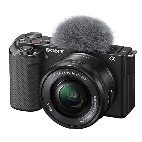 Sony ZV-E10 Mirrorless Camera with 16-50mm Lens, Black Bundle with PC Photo & Video Editing Software Suite, 32GB SD Memory Card, Shoulder Bag, 40.5mm Filter Kit