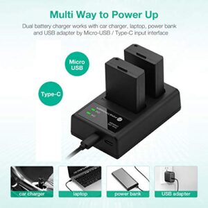 FirstPower LP-E10 Battery (2-Pack) and Dual USB Charger Compatible with Canon EOS Rebel T3 T5 T6 T7 T100 Kiss X50 X70 X80 X90 1100D 1200D 1300D 1500D 4000D Digital Cameras