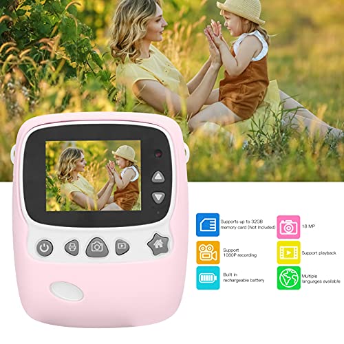 Kids Digital Camera, 2.4inch IPS Display Kids Video Selfie Camera, USB Charging, Gifts for Children(Pink)
