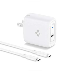 usb c charger, spigen [gan fast] 45w pd 25w pps super fast charge type c for galaxy s23 ultra s22 s21 plus fe z fold flip 4 3 s20 note 20 pixel 6 pro tab s7 ipad (cable included/foldable plug)