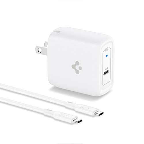 USB C Charger, Spigen [GaN Fast] 45W PD 25W PPS Super Fast Charge Type C for Galaxy S23 Ultra S22 S21 Plus FE Z Fold Flip 4 3 S20 Note 20 Pixel 6 Pro Tab S7 iPad (Cable Included/Foldable Plug)