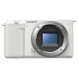 Sony ZV-E10 Mirrorless Camera Body, White Bundle with Corel PC Software Suite, 32GB SD Card, Shoulder Bag