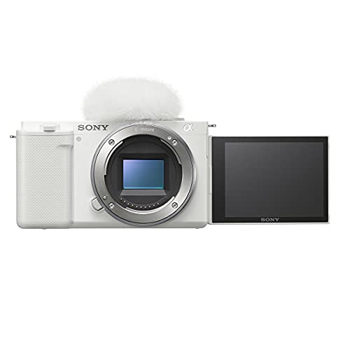 Sony ZV-E10 Mirrorless Camera Body, White Bundle with Corel PC Software Suite, 32GB SD Card, Shoulder Bag