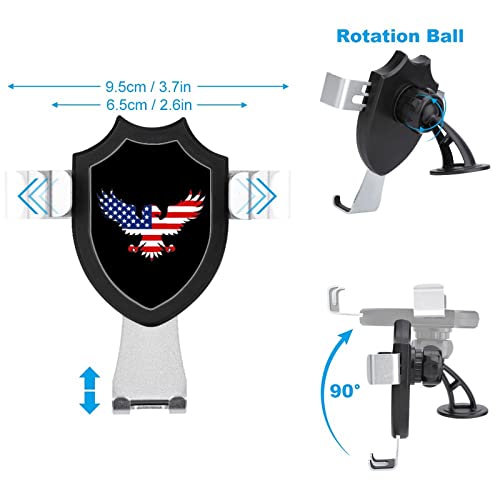 US Bald Eagle Flag Car Phone Holder Long Arm Suction Cup Phone Stand Universal Car Mount for Smartphones