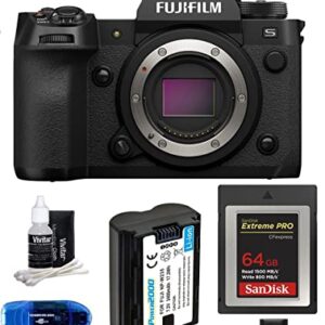 Fujifilm X-H2S Mirrorless Digital Camera Body Bundle, Includes: SanDisk 64GB Extreme PRO CFexpress Memory Card Type B, Spare Battery + More (6 Items)