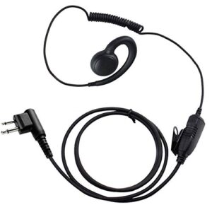 abcgoodefg two way radio earpiece, 2 pin walkie talkie earpiece headset with ptt mic compatible with motorola cp200 cp200d cls1110 cls1410 cls1450 gp300 gp308