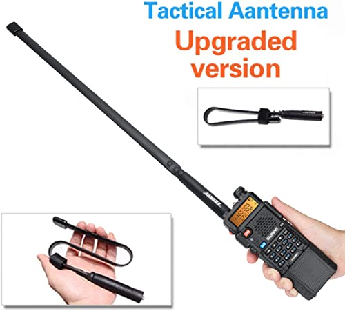 BaoFeng UV-5R 8W High Power Portable Two-Way Radio 3800mAh Battery with 18.8inch ABBREE Tactical Antenna USB Charger Cable