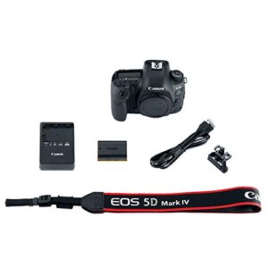 5D Mark IV DSLR Camera (Body Only) + Power Battery Grip, 32GB SD Card, Case, Tripod, and More (14pc Bundle)