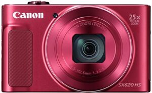 canon powershot sx620 digital camera w/25x optical zoom – wi-fi & nfc enabled (red)