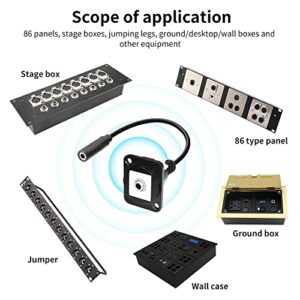 QIANRENON TRS 1/8 Stereo Panel Connector TRS 3.5mm Female to Female Short Cable Pass Through Panel Coupler,XLR Panel Mount, for Stereo Cable Speakers and Headphones, Silver Grey