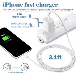 iPhone 14 13 12 11 Super Fast Charger [MFi Certified] iPhone Charger Apple Block USB C Fast Wall Plug with 3ft USB C to Lightning Cable for iPhone 13/14/14 Pro/14 Pro Max/14 Plus/12/12 Pro/11,iPad