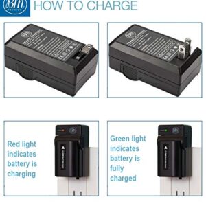 BM 2 NP-FV70 Batteries and Charger Kit for Sony FDR-AX53 FDR-AX700 HDR-CX455/B HDR-CX675/B HDR-CX900 HDR-PJ340 HDR-PJ540 HDR-PJ670/B HDR-PJ810 FDR-AX33/B FDR-AX100 Handycam Camcorder