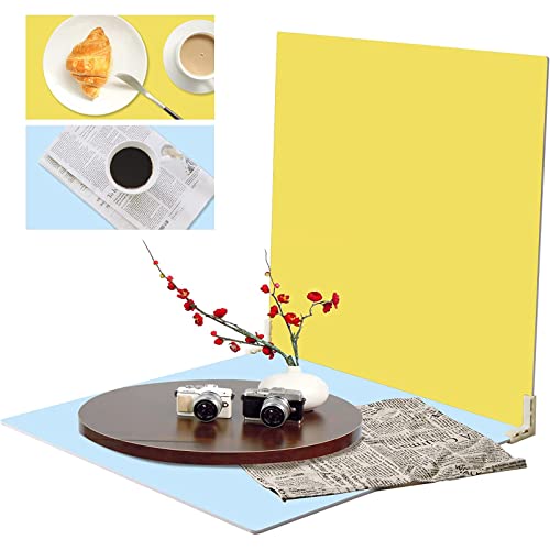 Food Photography Backdrops Board 3PCS Photo Backdrop Board, Double Side Flat Lay Photography Backdrops, 24x24 inch Waterproof Background Decorations with 3 Bracket for Photography