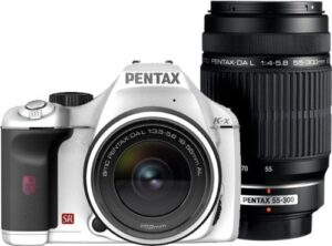 pentax digital slr camera k-x double zoom kit white