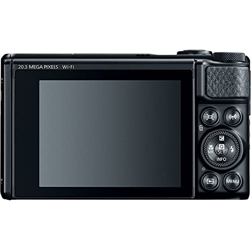Canon PowerShot SX740 HS Digital Camera (Black) (2955C001) + 64GB Memory Card + 2 x NB13L Battery + Corel Photo Software + Charger + Card Reader + LED Light + Soft Bag + More (Renewed)