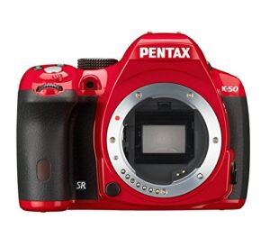 pentax k-50 16mp digital slr camera with 3-inch lcd – body only (red)