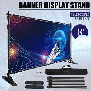 ZBPRESS 10x8 ft Adjustable Backdrop Banner Stand,Large Display Step and Repeat Stand,Portable Backdrop Banner Stand for Parties Wedding Photoshoot Exhibition Background,with Carrying Bag