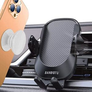 banbotu car phone holder mount – socket grips pop cradles friendly, hands-free 360° rotatable & anti-shake air vent mount, universal car phone holder compatible with thick case & all mobiles