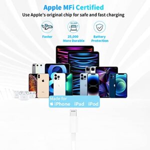 iPhone Charger Fast Charging 3Pack Apple MFi Certified USB C Charger Lightning Cable USB-C Wall Charger 20W with 6ft USB C to Lightning Cable for iPhone 14 13 12 11 Pro XR XS Max X 8 Plus iPad AirPods
