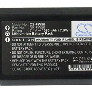 HLILY Replacement for Battery Sony NP-FW50 ILCE-7S, Mirrorless Alpha A3000, Mirrorless Alpha A5000, Mirrorless Alpha A6000, NEX-3, NEX-3A, NEX-3C, NEX-3D 7.4V/1080mAh