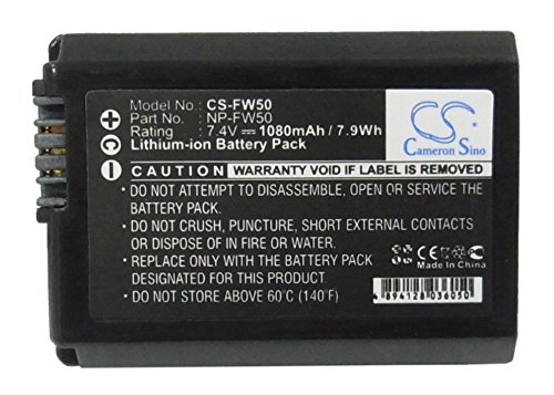 HLILY Replacement for Battery Sony NP-FW50 ILCE-7S, Mirrorless Alpha A3000, Mirrorless Alpha A5000, Mirrorless Alpha A6000, NEX-3, NEX-3A, NEX-3C, NEX-3D 7.4V/1080mAh