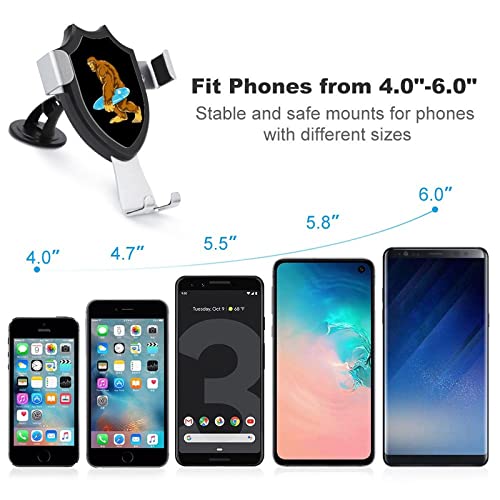 Bigfoot Carrying Surfboard Phone Mount for Car Universal Cell Phone Holder Dashboard Windshield Vent Mount Suitable for Smartphones