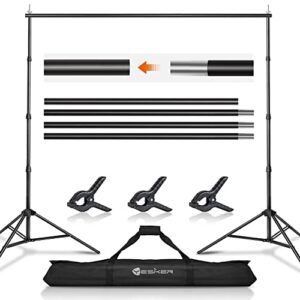 yesker 8.5x10ft background stand backdrop support system kit photo video studio adjustable backdrop stand for photoshoot photography parties wedding with carrying bag