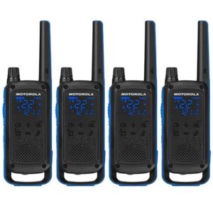 motorola t800 talkabout two-way radios – black/blue (4 pack)