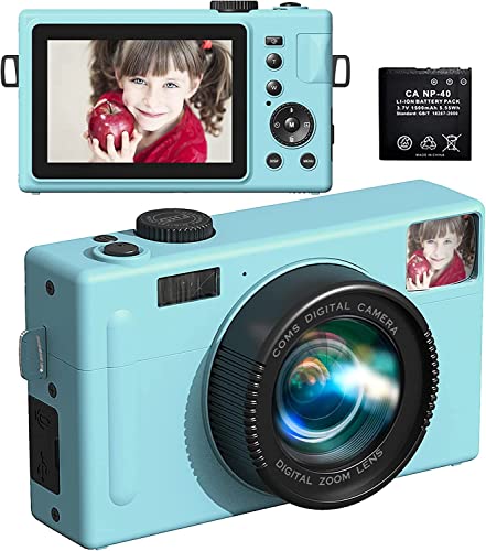 Digital Camera for Kids, FHD 1080P 24MP Mini Video Camera, 1500mah Rechargeable Camera 3.0 inch Screen Compact Camera, Portable Camera for Boys, Girls, Beginners