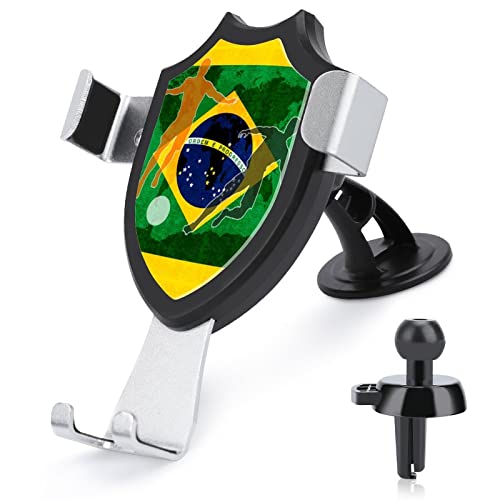 Brazil Football Phone Mount for Car Universal Cell Phone Holder Dashboard Windshield Vent Mount Suitable for Smartphones