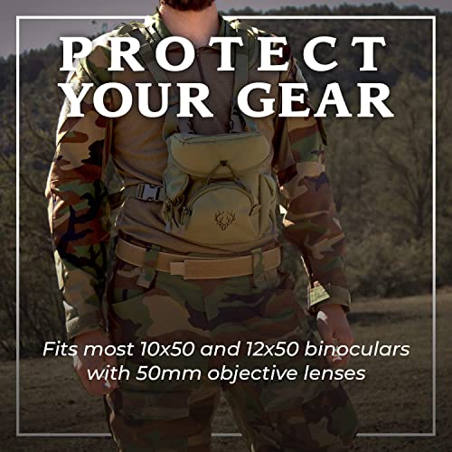 Boundless Performance Binocular Harness Chest Pack - Our Bino Harness case is Great for Hunting, Hiking, and Shooting - Bino Straps Secure Your Binoculars - Holds rangefinders, Bullets, Gear - Coyote