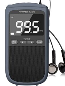 am fm walkman radio:900mah rechargeable portable transistor pocket radio with best reception digital tuning, lcd screen,stereo earphone jack, sleep timer and alarm clock for jogging,walking