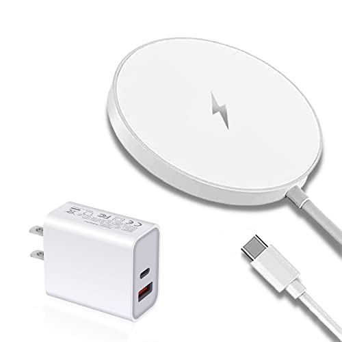 Magnetic Wireless Charger with USB-C 20W PD Adapter, Ultra Slim 15W Fast Wireless Charging, Compatible with Mag-Safe Charger for iPhone 13/13Mini/13Pro/13Pro max/iPhone 12/12 Mini/12Pro/12Pro max