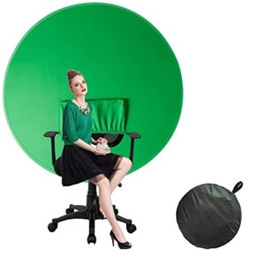 （56"） Portable Green Scree Chair Background, Collapsible Webcam Background, Chroma Key Green for Video Chats,Video Conference,Game,Zoom,Video Backdrop.