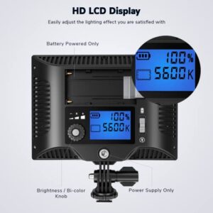 Key Light, Dazzne D20 Video Conference Lighting, Streaming Lighting Dimmable Bi-Color 3200-5600k Video Light with Mini Tripod for Broadcast/Zoom Meetings/Game/Tiktok