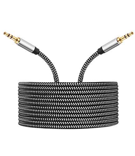 MORELECS Aux Cord, 3.5mm Audio Cable Nylon Braided Aux Cable (4FT,Hi-Fi Sound), 3.5mm Male to Male AUX Cord for Car, Headphones, Home Stereos, Speaker, iPhone, iPad, iPod, Echo & More