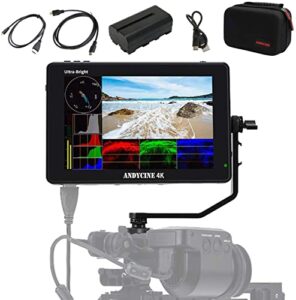 andycine c7 field camera monitor 7” 2200nits 1920×1200 touch screen + battery&charge cable+mini&micro hdmi cords+carry case camera monitor compatible for sony,canon,fujifilm,panasonic,bmpcc cameras