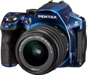 pentax k-30 weather-sealed 16 mp cmos digital slr with 18-55mm lens (blue)