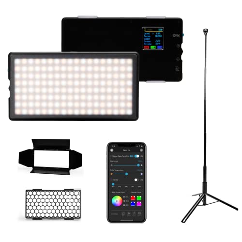 Lume Cube RGB Panel Pro, 60 Inch Light Stand, & Accessories | Full Color RGB Light for Professional DSLR Cameras | Adjustable Color Camera Lighting, Tripod from 14 to 60 Inches, 1/4" 20 Mount