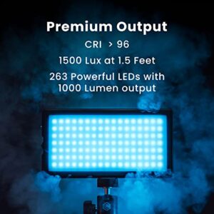 Lume Cube RGB Panel Pro, 60 Inch Light Stand, & Accessories | Full Color RGB Light for Professional DSLR Cameras | Adjustable Color Camera Lighting, Tripod from 14 to 60 Inches, 1/4" 20 Mount